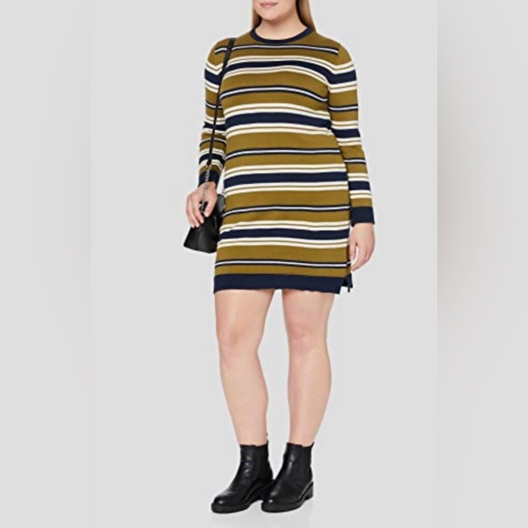 People Tree Dresses & Skirts - People Tree Dionne Organic Cotton Striped Long Sleeve Sweater Dress Size 10